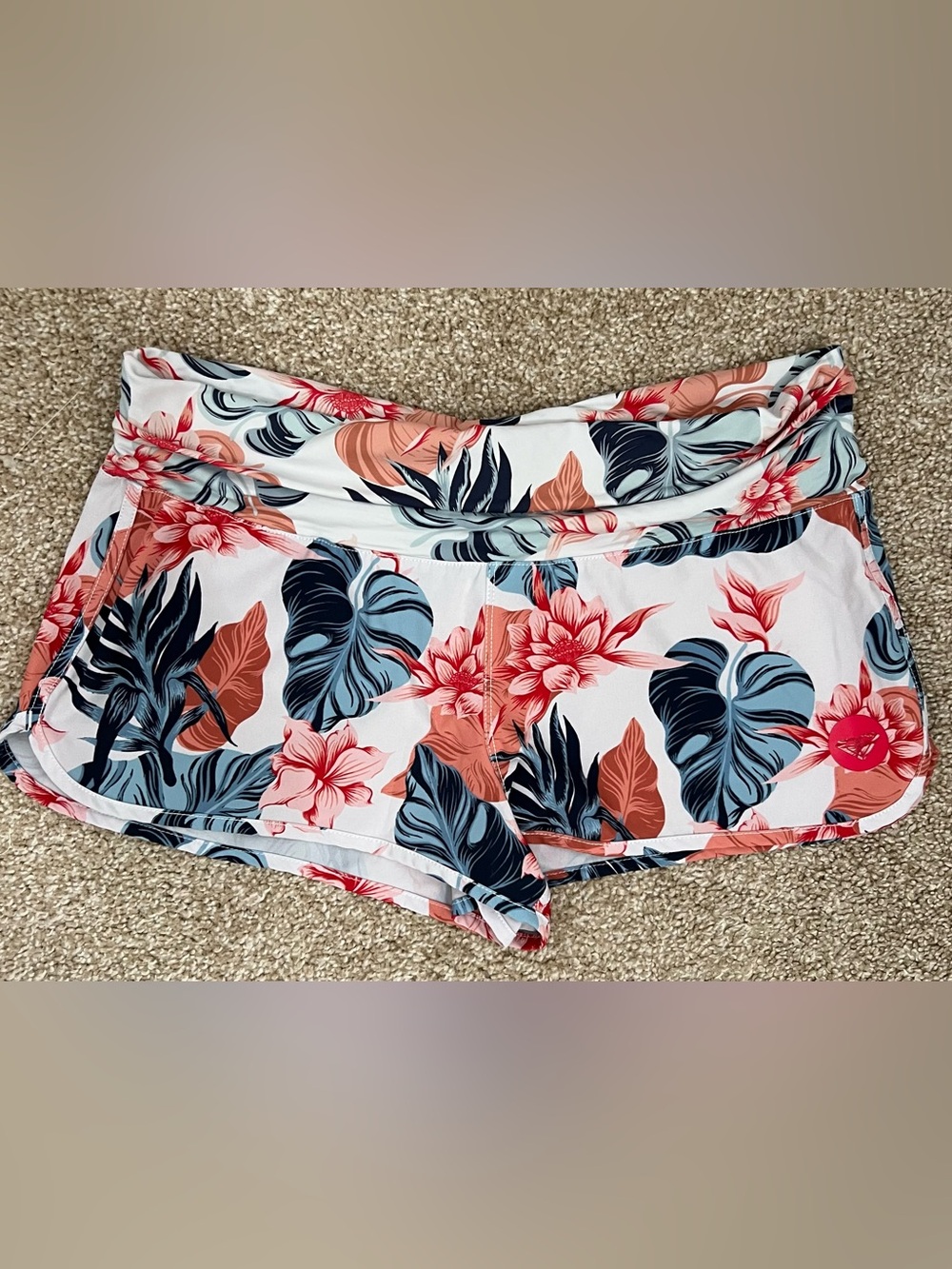 Roxy Tropical Foldover Swim Boardshorts/Coverup Size Small